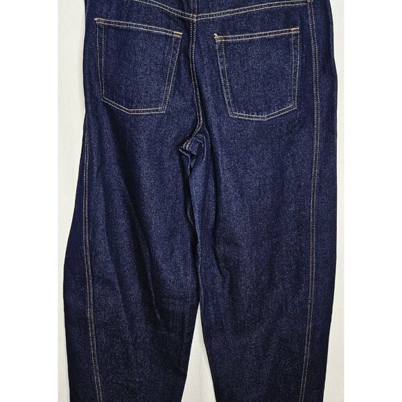 Free Assembly Women's Mid Rise Barrel Leg Jeans Dark Wash Blue Denim Size 6 - Picture 5 of 7